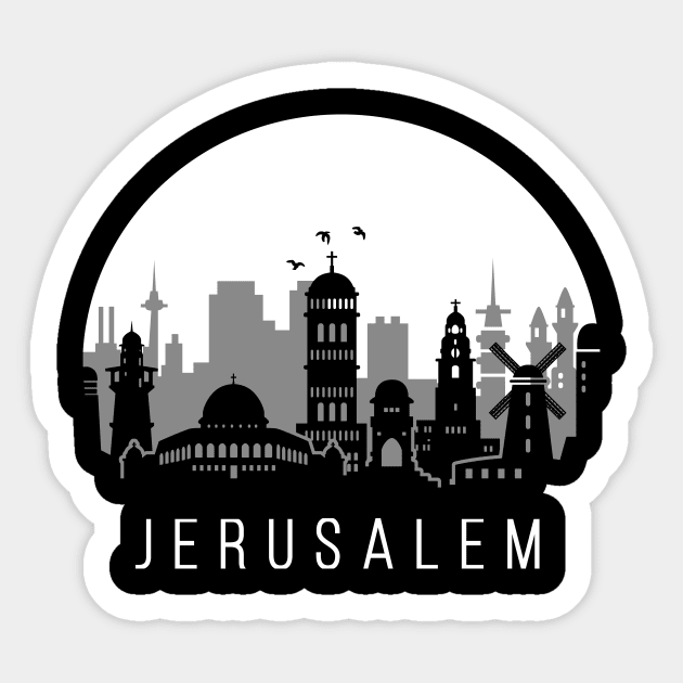 Jerusalem, skyline Sticker by ThyShirtProject - Affiliate